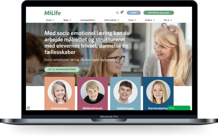 Milife - desktop view of the project